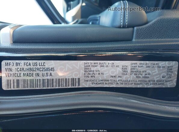 1C4RJHBG2RC258545 2024 JEEP GRAND CHEROKEE Black Widok komory silnika