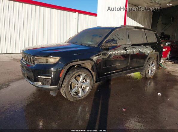 1C4RJKBG9N8555922 2022 JEEP GRAND CHEROKEE L Black Vista tres cuartos delantera izquierda