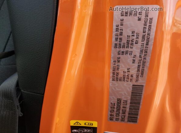 1C4RJXN60SW595359 2025 JEEP WRANGLER Orange VIN sticker view