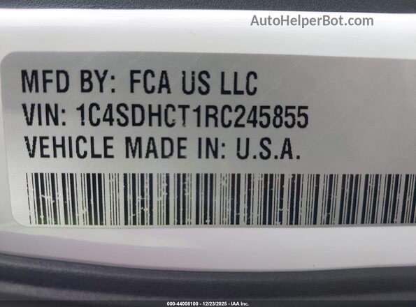 1C4SDHCT1RC245855 2024 DODGE DURANGO White 