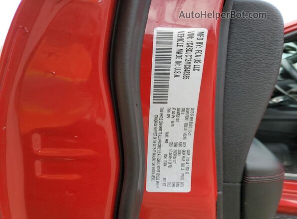 1C4SDJCT3MC848385 2021 DODGE DURANGO Red Вид наклейки з VIN-кодом