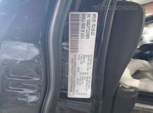 1C4SDJFT7LC318978 2020 DODGE DURANGO Black VIN sticker view