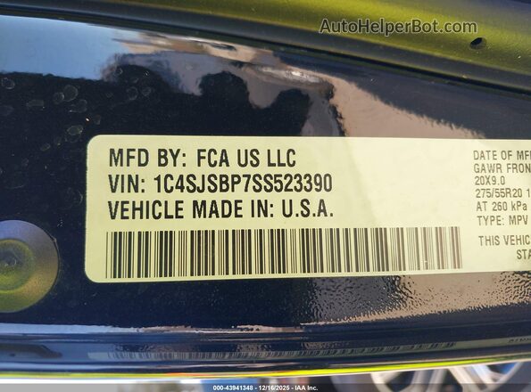 1C4SJSBP7SS523390 2025 JEEP WAGONEER L Black Vista del compartimento del motor