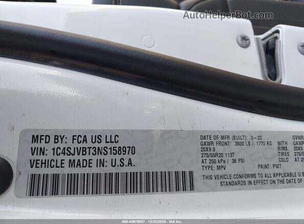 1C4SJVBT3NS158970 2022 JEEP WAGONEER White 