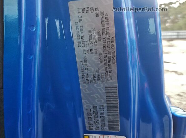 1C6PJTAG5SL531101 2025 JEEP GLADIATOR Blue Вид наклейки з VIN-кодом