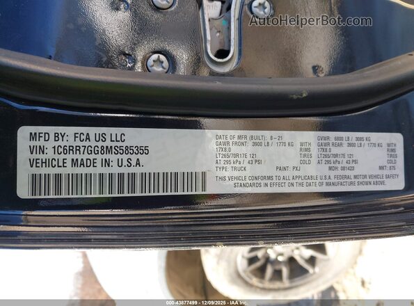 1C6RR7GG8MS585355 2021 RAM 1500 CLASSIC Black 