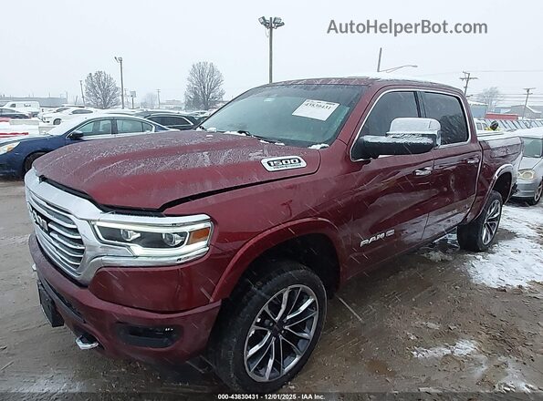 1C6SRFKT7MN584101 2021 RAM 1500 Maroon Առջևի ձախ երեք քառորդ տեսարան