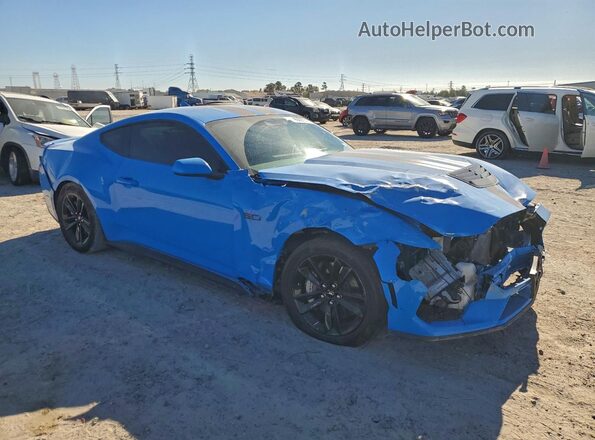 1FA6P8CF6R5432506 2024 FORD MUSTANG Blue Delantero derecho