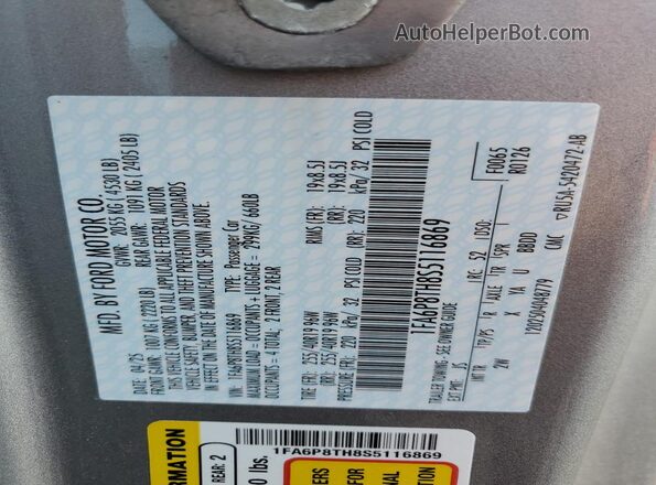 1FA6P8TH8S5116869 2025 FORD MUSTANG Silver Շարժիչի բաժամունքի տեսք