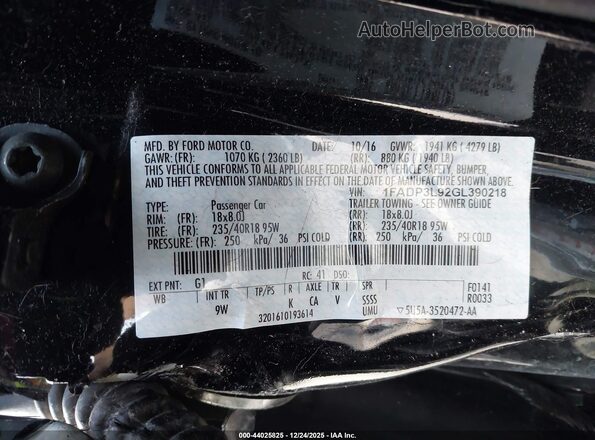 1FADP3L92GL390218 2016 FORD FOCUS ST Black Engine compartment view