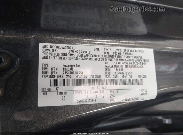 1FADP3L92JL247244 2018 FORD FOCUS ST Серый Вид подкапотного пространства