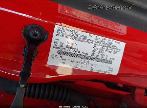 1FADP3L94GL267441 2016 FORD FOCUS ST Red Engine compartment view