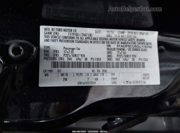 1FADP5CU5GL119766 2016 FORD C-MAX ENERGI Черный Вид подкапотного пространства
