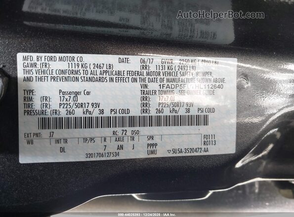 1FADP5FU7HL112640 2017 FORD C-MAX ENERGI Gray Engine compartment view