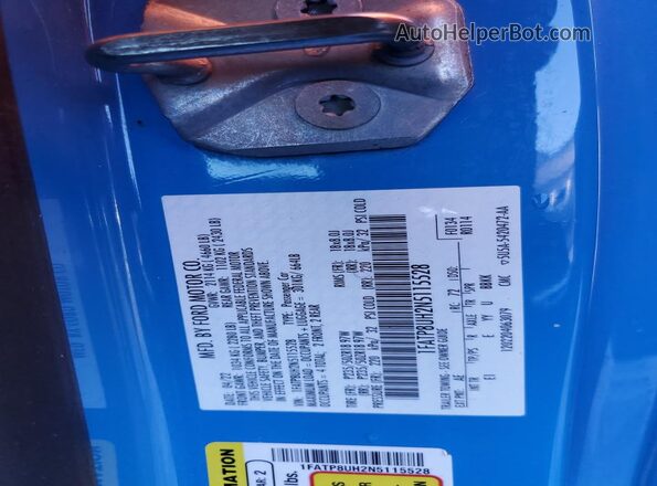 1FATP8UH2N5115528 2022 FORD MUSTANG Blue Widok komory silnika