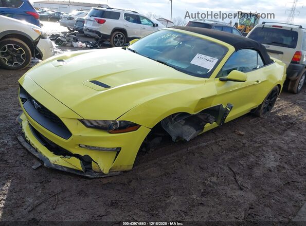 1FATP8UH7M5120139 2021 FORD MUSTANG Yellow წინა მარცხენა ხედი სამი მეოთხედიდან