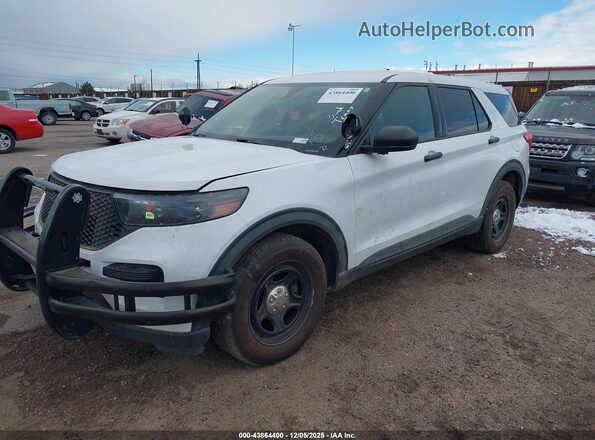1FM5K8AB0LGA71687 2020 FORD POLICE INTERCEPTOR White Առջևի ձախ երեք քառորդ տեսարան