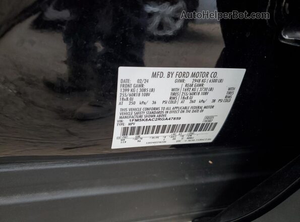 1FM5K8AC2RGA47859 2024 FORD FORD EXPLORER Black Вид наклейки з VIN-кодом