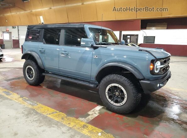 1FMEE5DP8MLA87979 2021 FORD BRONCO Синий Передняя правая четверть