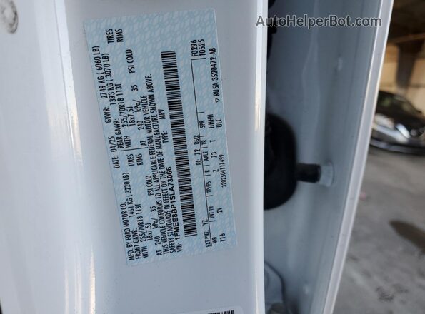 1FMEE8BP1SLA73066 2025 FORD BRONCO Белый Вид наклейки с VIN-кодом