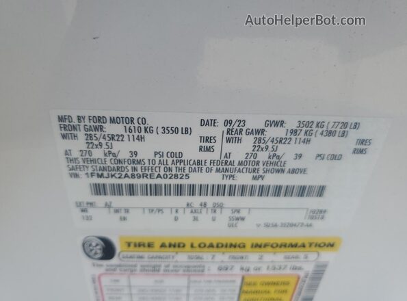 1FMJK2A89REA02825 2024 FORD EXPEDITION Белый Вид подкапотного пространства