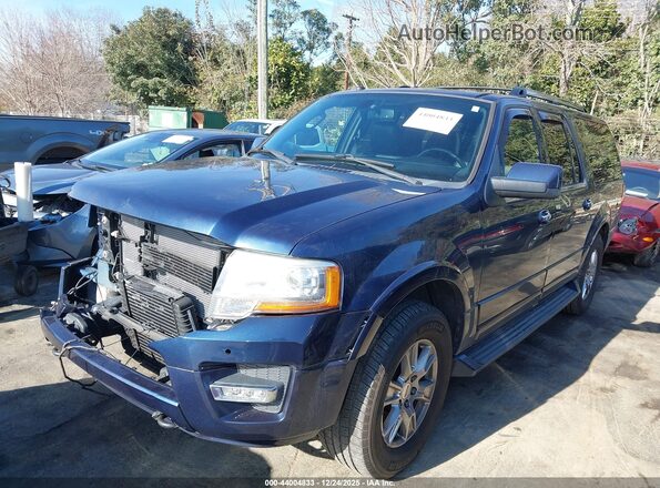1FMJK2AT3GEF52426 2016 FORD EXPEDITION EL Dark Blue წინა მარცხენა ხედი სამი მეოთხედიდან
