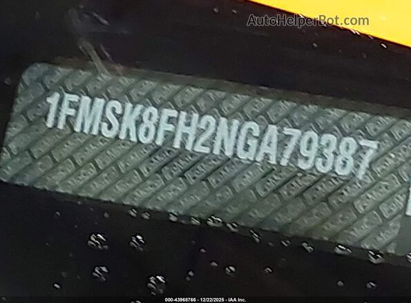 1FMSK8FH2NGA79387 2022 FORD FORD EXPLORER Black Engine compartment view