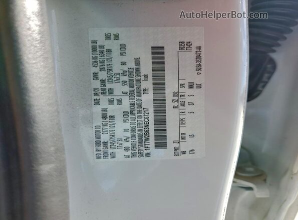 1FT7W2B63NEC67217 2022 FORD F250 White VIN sticker view