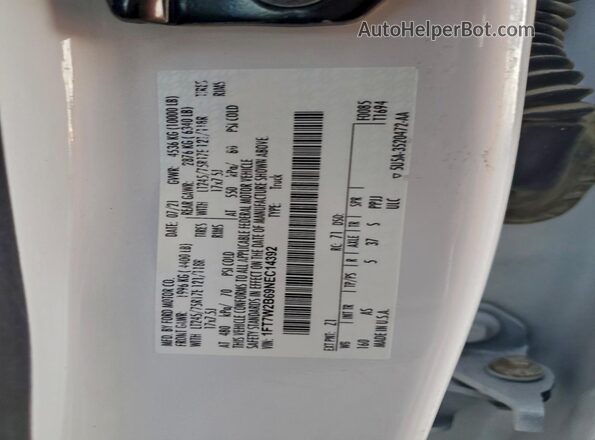 1FT7W2B69NEC14392 2022 FORD F250 White Շարժիչի բաժամունքի տեսք