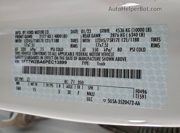 1FT7W2BA6PEC13899 2023 FORD F250 White Engine compartment view