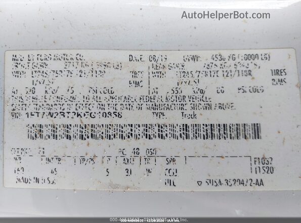 1FT7W2BT2KEG10858 2019 FORD F-250 White 