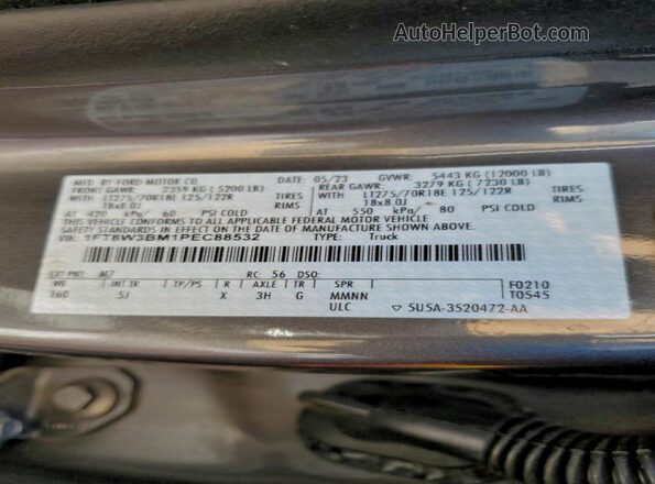 1FT8W3BM1PEC88532 2023 FORD F350 Charcoal Հետևի նստատեղերի տեսք