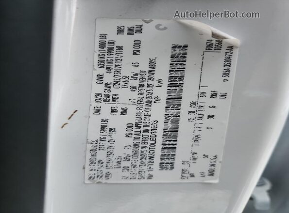 1FT8W3DT0LED33653 2020 FORD F350 Белый Вид подкапотного пространства