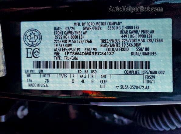 1FT8W4DM0REC84137 2024 FORD F450 Black Engine compartment view