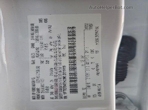 1FTER4EH2MLD31006 2021 FORD RANG White Շարժիչի բաժամունքի տեսք