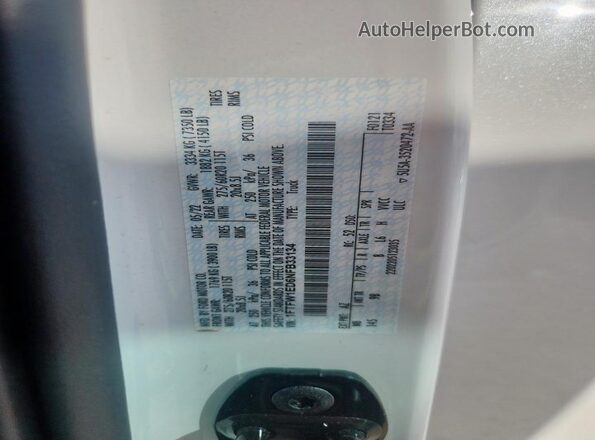 1FTFW1ED6NFB33134 2022 FORD F150 White Widok naklejki z numerem VIN