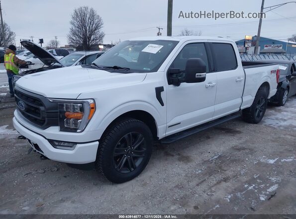 1FTFW1ED6NFB81636 2022 FORD F150 White წინა მარცხენა ხედი სამი მეოთხედიდან