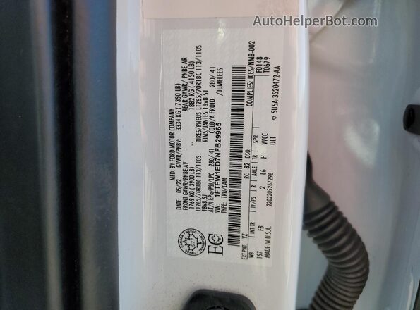 1FTFW1ED7NFB29965 2022 FORD F150 White Widok komory silnika