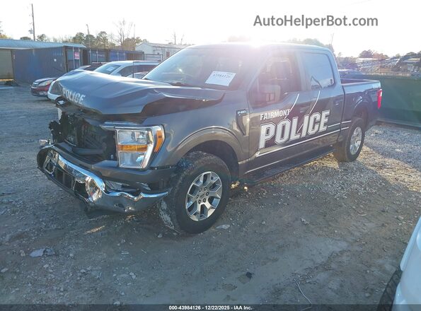 1FTFW1P88NKE97689 2022 FORD F-150 POLICE RESPONDER Gray Przód lewy