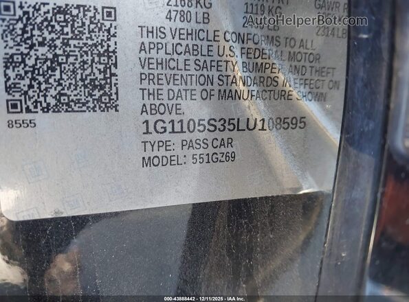 1G1105S35LU108595 2020 CHEVROLET IMPALA Black Շարժիչի բաժամունքի տեսք