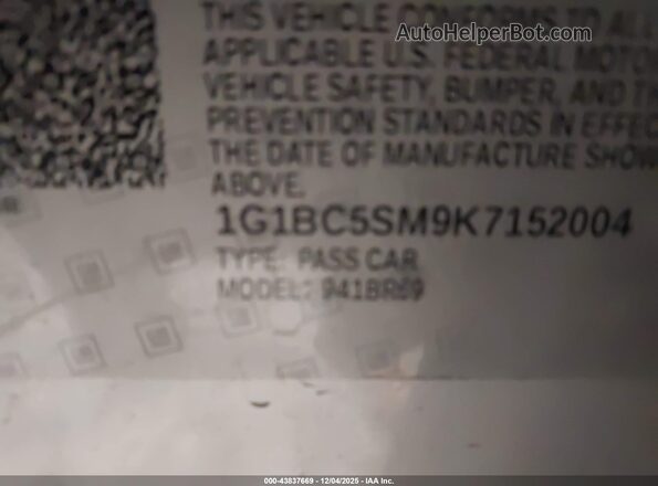 1G1BC5SM9K7152004 2019 CHEVROLET CRUZE Silver Engine compartment view