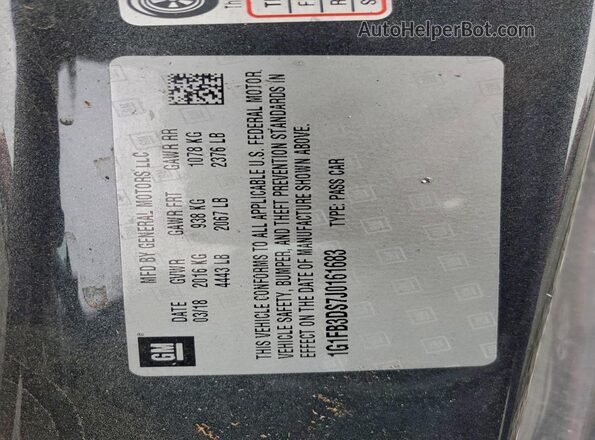 1G1FB3DS7J0161683 2018 CHEVROLET CAMARO Gray 