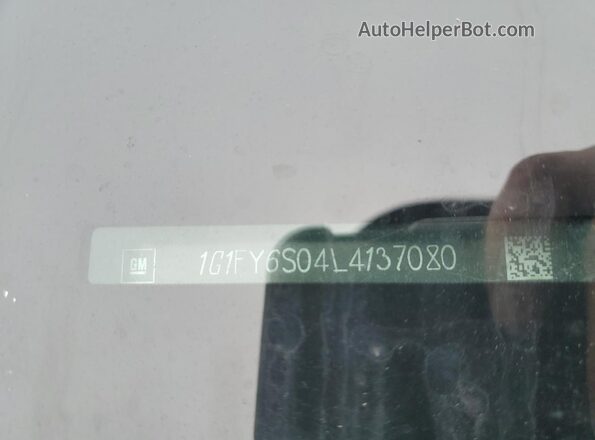 1G1FY6S04L4137080 2020 CHEVROLET BOLT White VIN კოდის სტიკერის ხედი