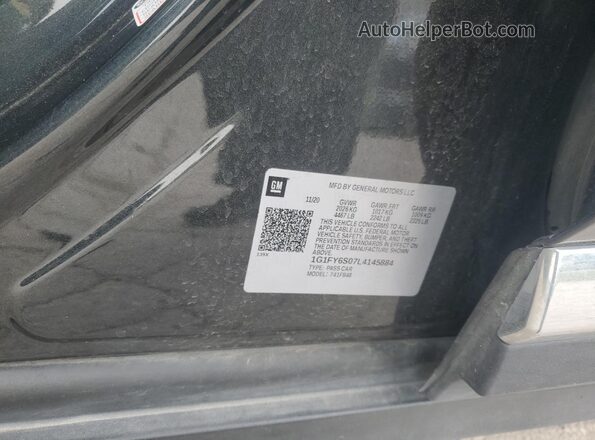 1G1FY6S07L4145884 2020 CHEVROLET BOLT Charcoal Vista de la etiqueta del VIN