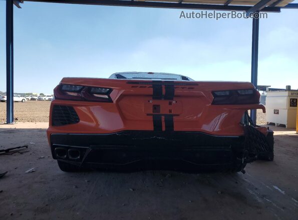 1G1Y72D40L5114863 2020 CHEVROLET CORVETTE Orange Вид ззаду