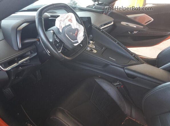 1G1Y72D40L5114863 2020 CHEVROLET CORVETTE Orange Вид салону спереду