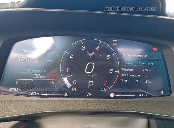1G1YA3D43N5114172 2022 CHEVROLET CORVETTE Gray Vista del cuadro de instrumentos