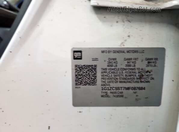 1G1ZC5ST7MF087684 2021 CHEVROLET MALIBU White Widok komory silnika