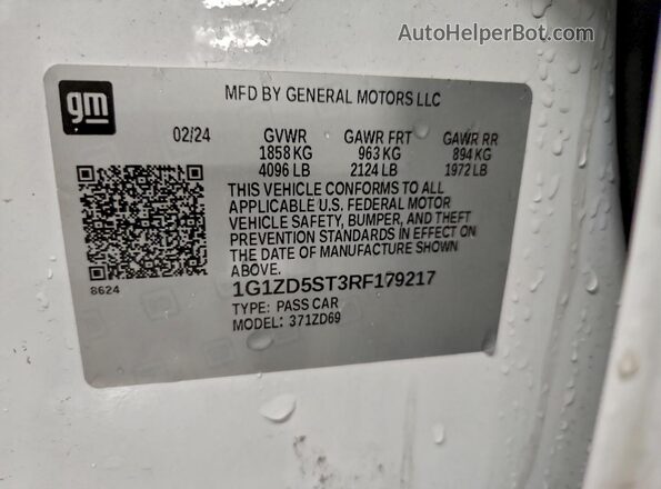 1G1ZD5ST3RF179217 2024 CHEVROLET MALIBU White Вид наклейки з VIN-кодом