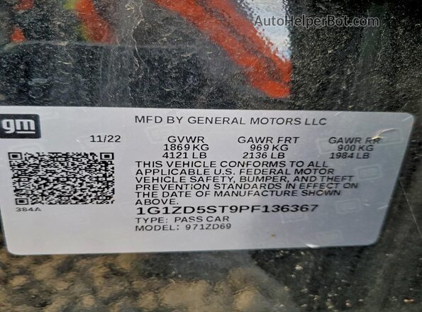 1G1ZD5ST9PF136367 2023 CHEVROLET MALIBU Black 